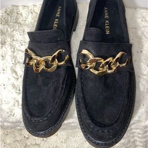 Ann Klein Akedie Black Suede Loafers 10M